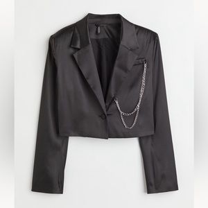 H&M Cropped Satin Jacket